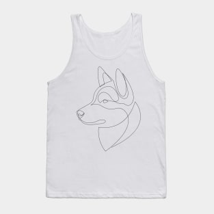 Husky - one line dog Tank Top